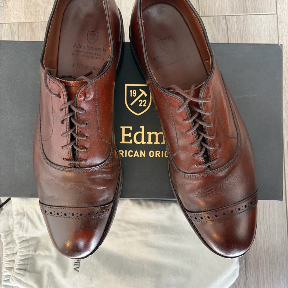 Allen Edmonds “Fifth Avenue” Men's Brown Oxford Shoes, Size 11 D